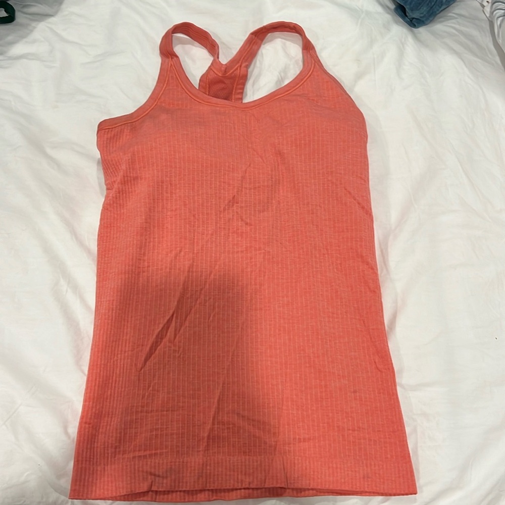 pink lululemon ebb to street tank top